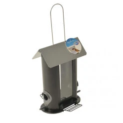 Duvo Silo En Métal Pour Graines 2 Cotés - 21x13,5x24cm - Noir